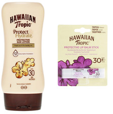 DUO Hawaiian Tropic Protect & Hydrate Sun Lotion SPF 30 180ml + Lip Balm