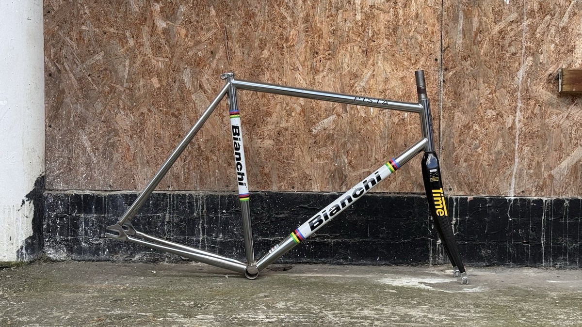 Bianchi Pista classic 57 Cm With Time Carbon Fork Chromo Track