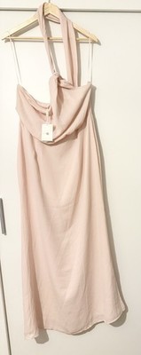 Hübsches aufwendiges Blush Milly Chiffon Brautjungfernkleid in Größe 16 neu mit Etikett