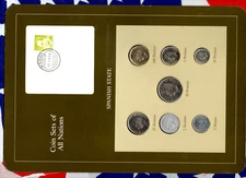 Coin Sets of All Nations Spain w/card 1982-1985 UNC 100 Pesetas 1985 50P 1983