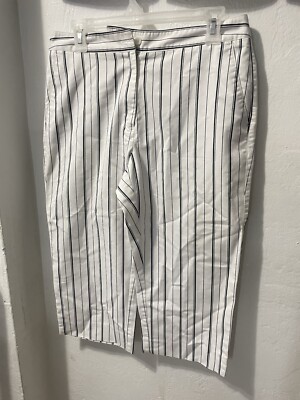 EP Pro Stretch Women s Cotton Blend Striped Cropped Pants Golf Size 10#25