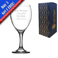 Personalised Engraved Wine Glasses, Pack Quantities, Various Pack Sizes