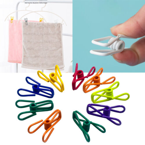 20pcs Colored Clothes Pins Waterproof Metal Chip Clips Steel Clip for Bag Paper