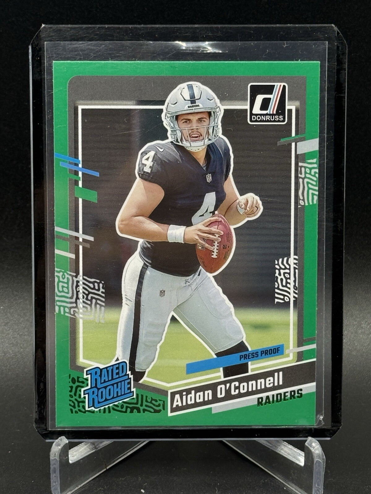 2023 Donruss Aidan O'Connell RC Green Press Proof Las Vegas Raiders #360