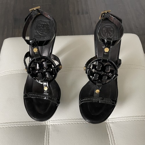 Tory Burch Patent Leather Black Sandals 