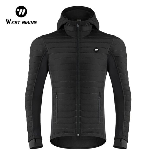 WEST BIKING Winter warme Radjacke Langarm winddicht Mantel Trikot Kapuze - Bild 23 von 32