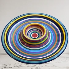 Havana by Tabletops Unlimited Chip and Dip Serving Tray Multicolor 13"