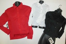 SNAP FRONT LONG SLEEVE Collar DANCE SHIRT CREPE Child Ladies Mens Sizes