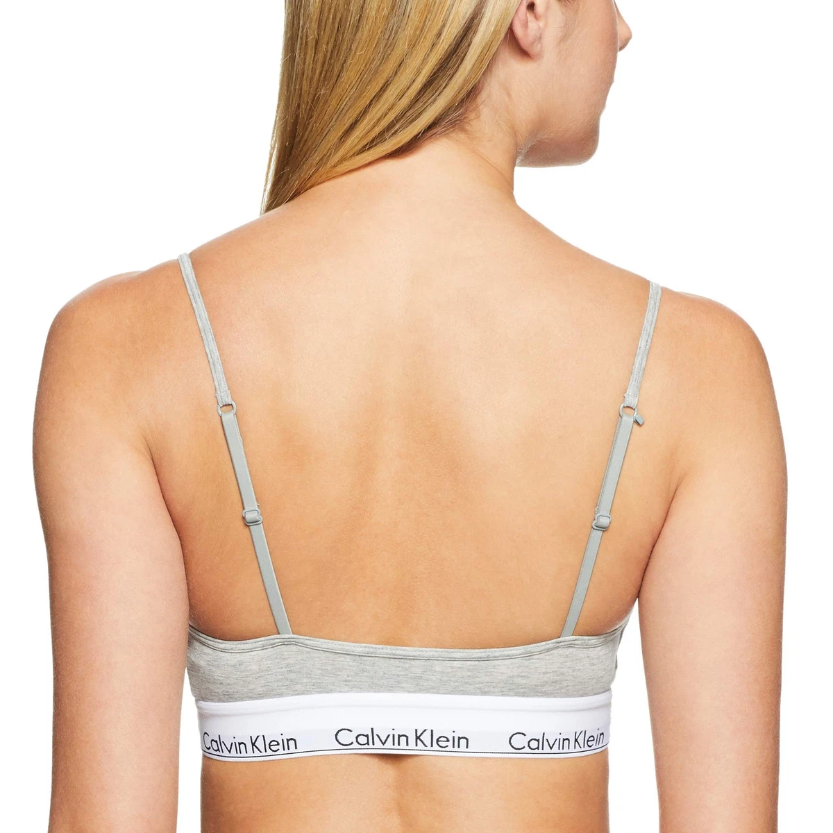 Buy Calvin Klein Cotton Bralette Grey In Grey