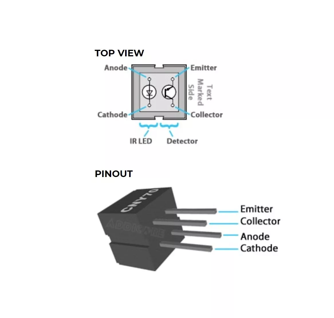 CNY70 Sensor Optical Coupler Reflective Phototransistor 5v