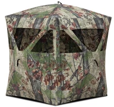 Ground Blind 2 Person Hunting w/ Windows, Full-Length Door, Poles, Carry Bag NEW