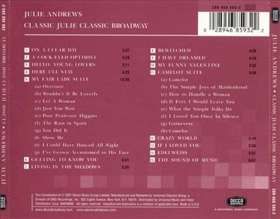 JULIE ANDREWS - CLASSIC JULIE: CLASSIC BROADWAY NEW CD