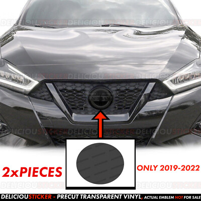 Fits 2019-2022 Nissan Maxima Smoke PreCut Tint Overlay Front Emblem Decal Vinyl