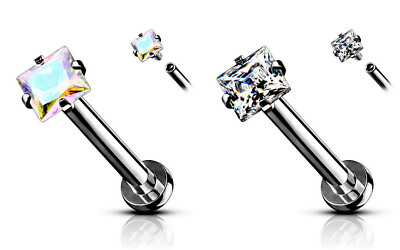 Lippenpiercing Labret Madonna Monroe Cartilage Tragus Piercing Kristall Eckig