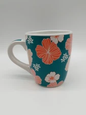 Debra Valencia Blue Harbor Hibiscus Coffee Mug Cup 28 oz  2012
