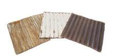 SALE 40 pcs. Rustic Reclaimed Corrugated 11 1/2 in x 11 1/2 in Barn Metal Tin