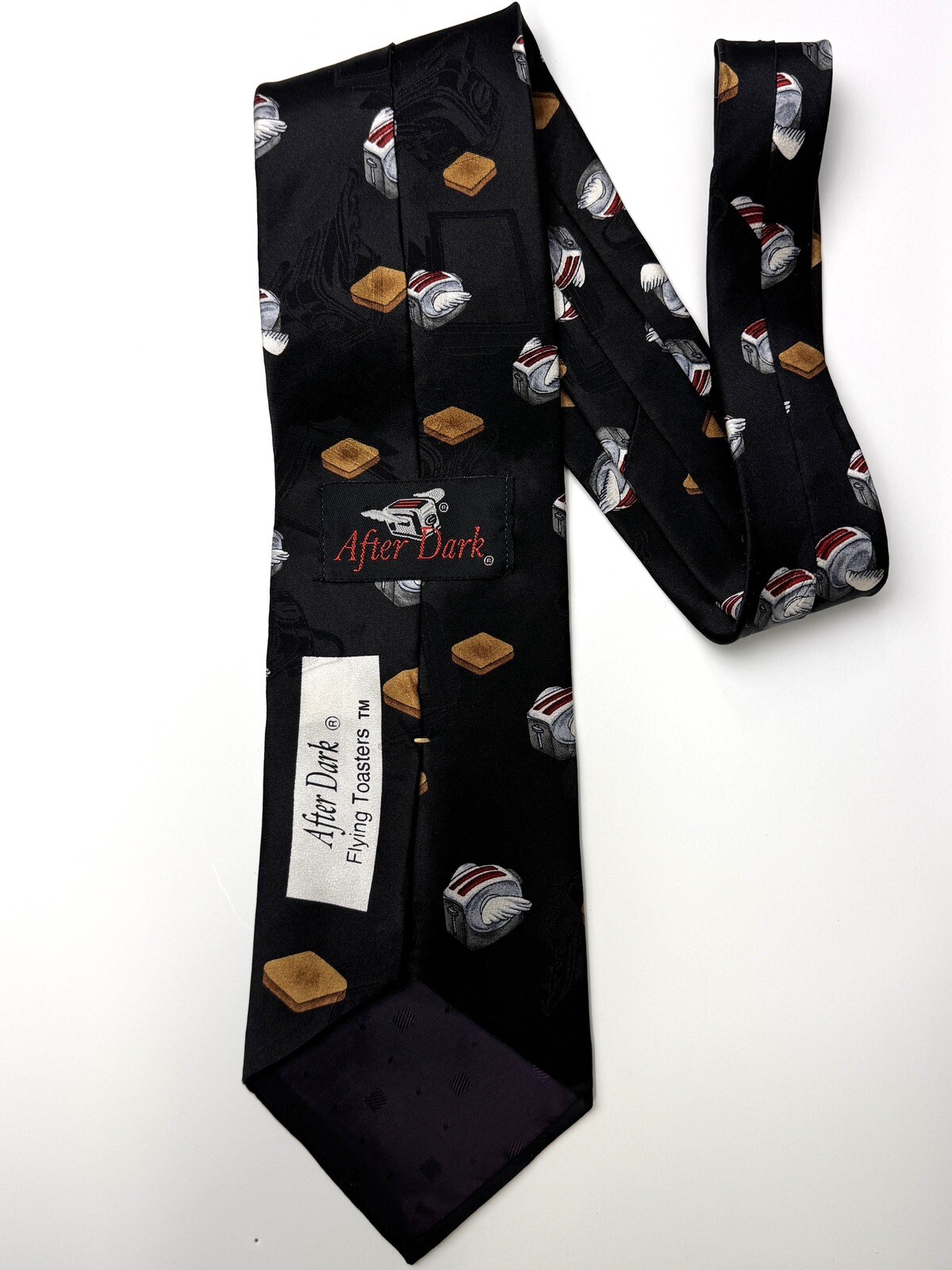 Vintage 90's After Dark 100 Silk Flying Toasters Screensaver Neck Tie