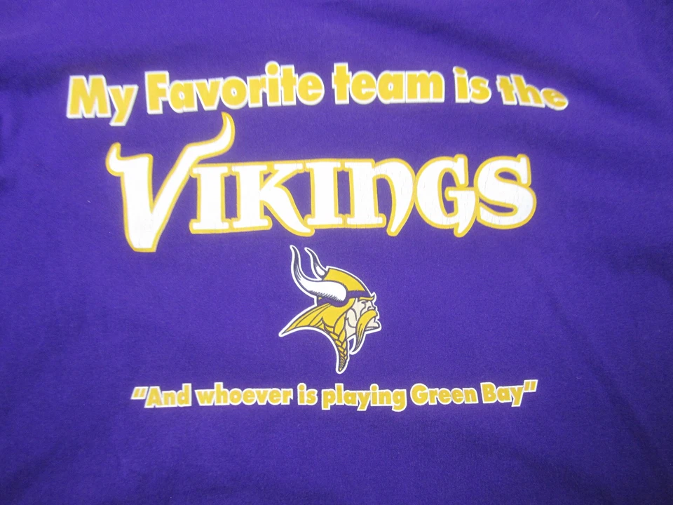 Camisa Minnesota Vikings Adulto XL y Gran Lote de 3 NFL Fútbol Cuello Redondo Para Hombres Foto 2 de 4