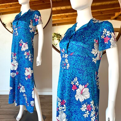 JaJa Fashions　ヴィンテージ　ハワイアンドレス　Hawaii製 VTG JAJA FASHIONS HAWAII FLOWER POWER GROOVY HAWAIIAN MAXI