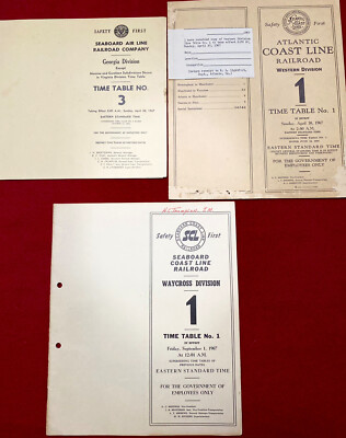 Historical Three Set Employee Timetables Collection Of Merged Railroads