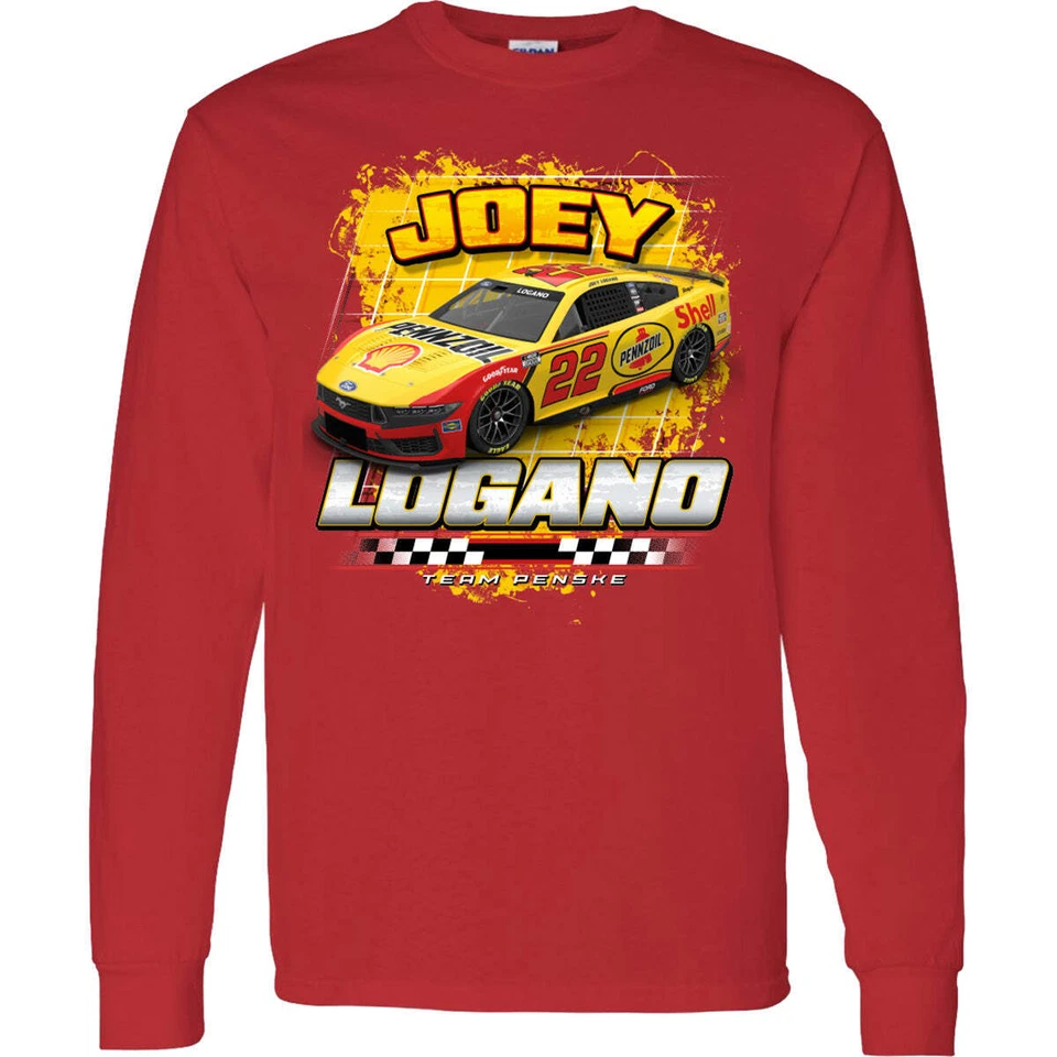 Camiseta roja Joey Logano 2025 manga larga Shell Pennzoil 2 puntos - exclusiva Foto 2 de 3