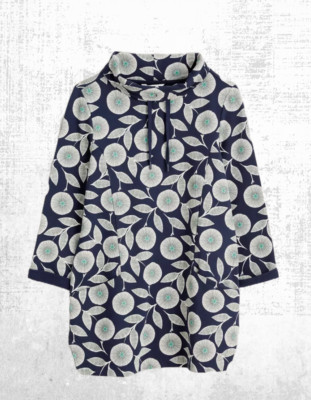 Womens Seasalt LS Crafted Brushed Jersey Tunic in Navy Print (A Bit Defect)