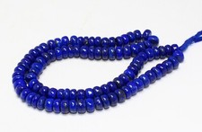 AAA Natural Lapis lazuli Smooth Rondelle 8-9mm Gemstone Beads 8 inch Long