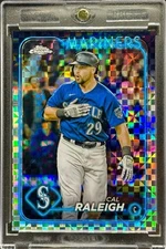 Cal Raleigh RARE CHECKER REFRACTOR INVESTMENT CARD CHROME SSP MARINERS MINT