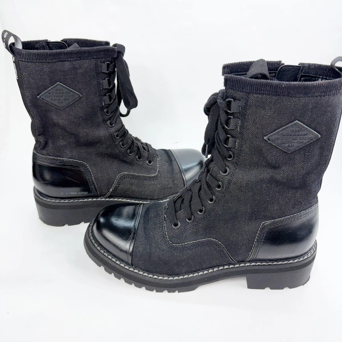 G-Star Raw Women’s Roofer Black Leather Lace Up Combat Boots | Size 10 GStarRAW Boots - Toughen up with these strong-looking  main image 3