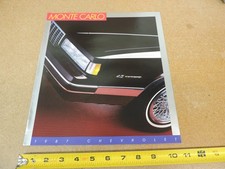1987 Chevrolet Monte Carlo Sales Brochure 12pg Original Literature Ls Ss Aero