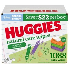 Huggies Natural Care Sensitive Baby Wipes, Fragrance Free, 17 pk., 1088 Wipes