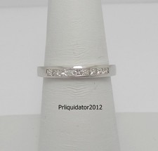 1/3CT Natural Princess Diamond Anniversary Wedding Band Ring 14K White Gold