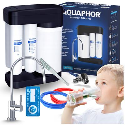 Aquaphor Morion RO-102S Trinkwasserfilter Osmoseanlage 5l Tank 4-Stufig Schwarz