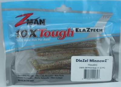 Zman DMIN-267PK5 Diezel Minnowz 4 '' Farbe Houdini 5CT