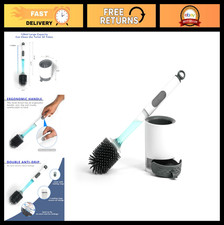 Silicone Toilet Brush  Holder Set, Drip-Proof Bathroom Cleaner, Reusable Scrubb