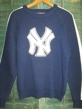 NEW YORK YANKEES Vtg 90s 80s Baseball Starter Crew Neck Letterman Style Sweater