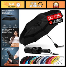 Compact Windproof Travel Umbrella - Auto Folding, 85MPH Wind Resistance, Durable