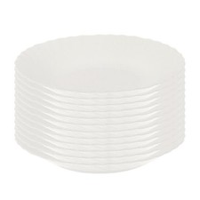 SET DI 12 PIATTI FONDI PRIMA IN VETRO TEMPERATO BIANCO DA 23 CM