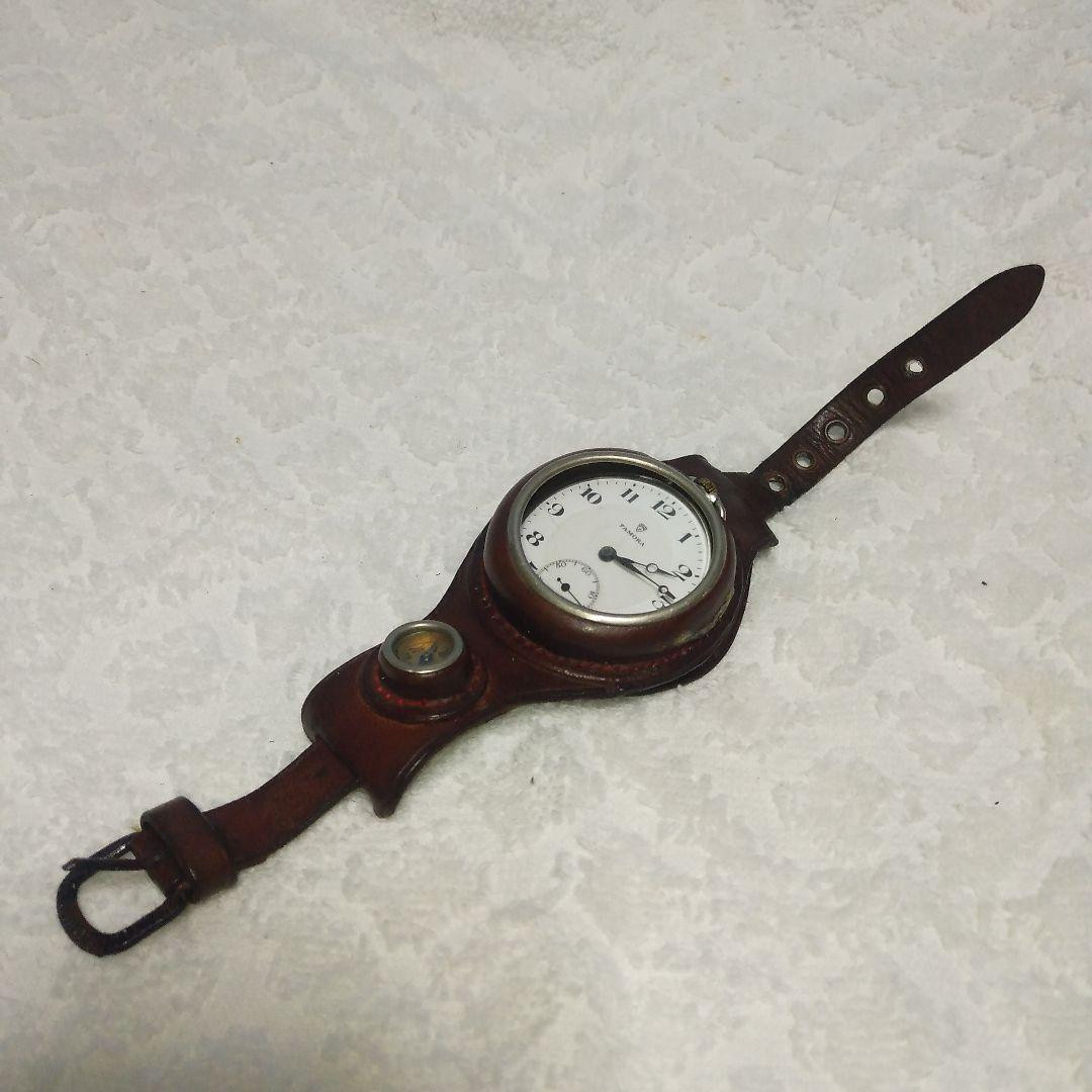 Former Japanese army original pocket watch Wrist band compass WW2 military Me