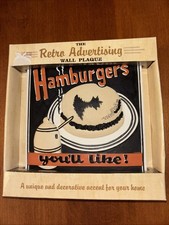Retro Advertising Wall Plaque Hamburgers You ll Like 5 1/4 X 5 1/4