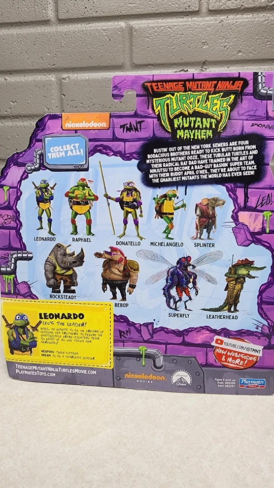 Playmates TMNT Mutant Mayhem Leonardo ¡ENVÍO RÁPIDO HOY! Tortugas Ninja Foto 2 de 4