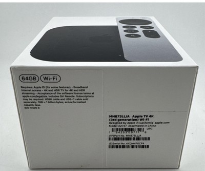 AppleTV4K第3世代/64GB/Wi-Fi Apple TV 4K 64GB Streaming Device (3rd generation) Wi Fi Black