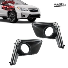 2Pc Fog Light Trim Set For 2016-17 Subaru Crosstrek Left & Right Textured Black