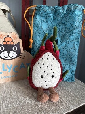 Jellycat Amuseables Dragon Fruit Plush Toy Stuffed Food Doll 8in w Dust Bag NWT