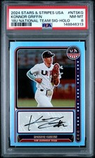 PANINI STARS & STRIPES USA 18U NATIONAL TEAM SIGNATURES KONNOR GRIFFIN PSA 8