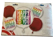 Anagram 5 Balloon Bouquet “Happy Birthday” - (1) Jumbo (4) Standar Circles