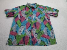 Cooke Street Shirt Mens 2XL Multicolor Leaf Hawaiian Aloha resort beach Tropical