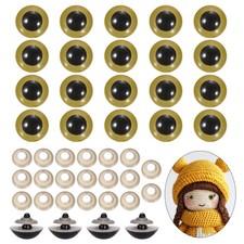 26mm Safety Eyes, 20Pcs Realistic Doll Crocheting Safety Eyes Gold Tone