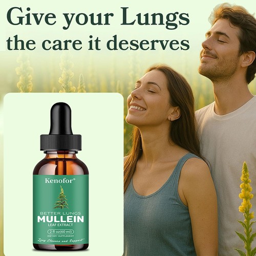 Mullein Leaf Extract Drops Lung Cleanse Respiratory Herbal Drop Health Care - Picture 7 of 14