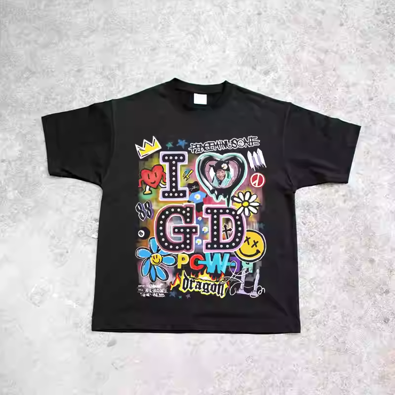 G-DRAGON GRAFFITI DIGITAL T-SHIRT KPOP JERSEY ÜBERMENSCH WORLD